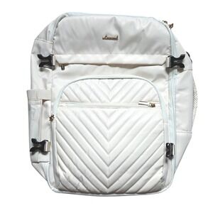 Lovevook Travel Backpack Cream White Quilted Laptop Bag Carry On Weekender